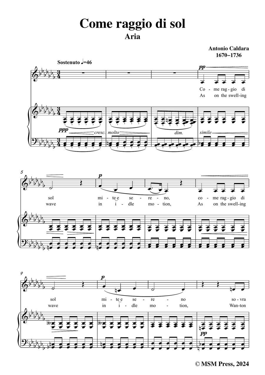 Caldara-Come raggio di sol,in a flat minor Piano, Vocal scores gallery preview page 3