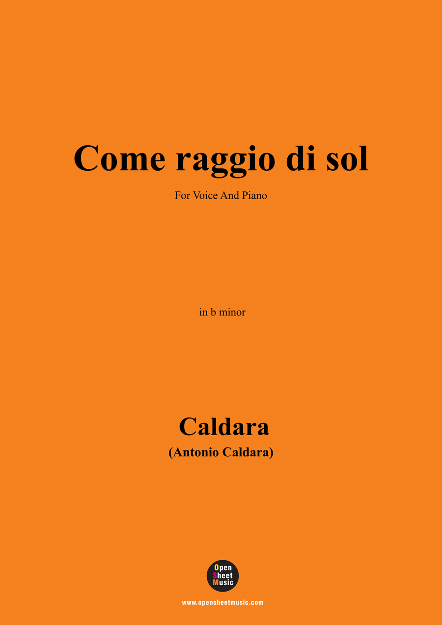 Caldara-Come raggio di sol,in b minor Piano, Vocal scores gallery preview page 1