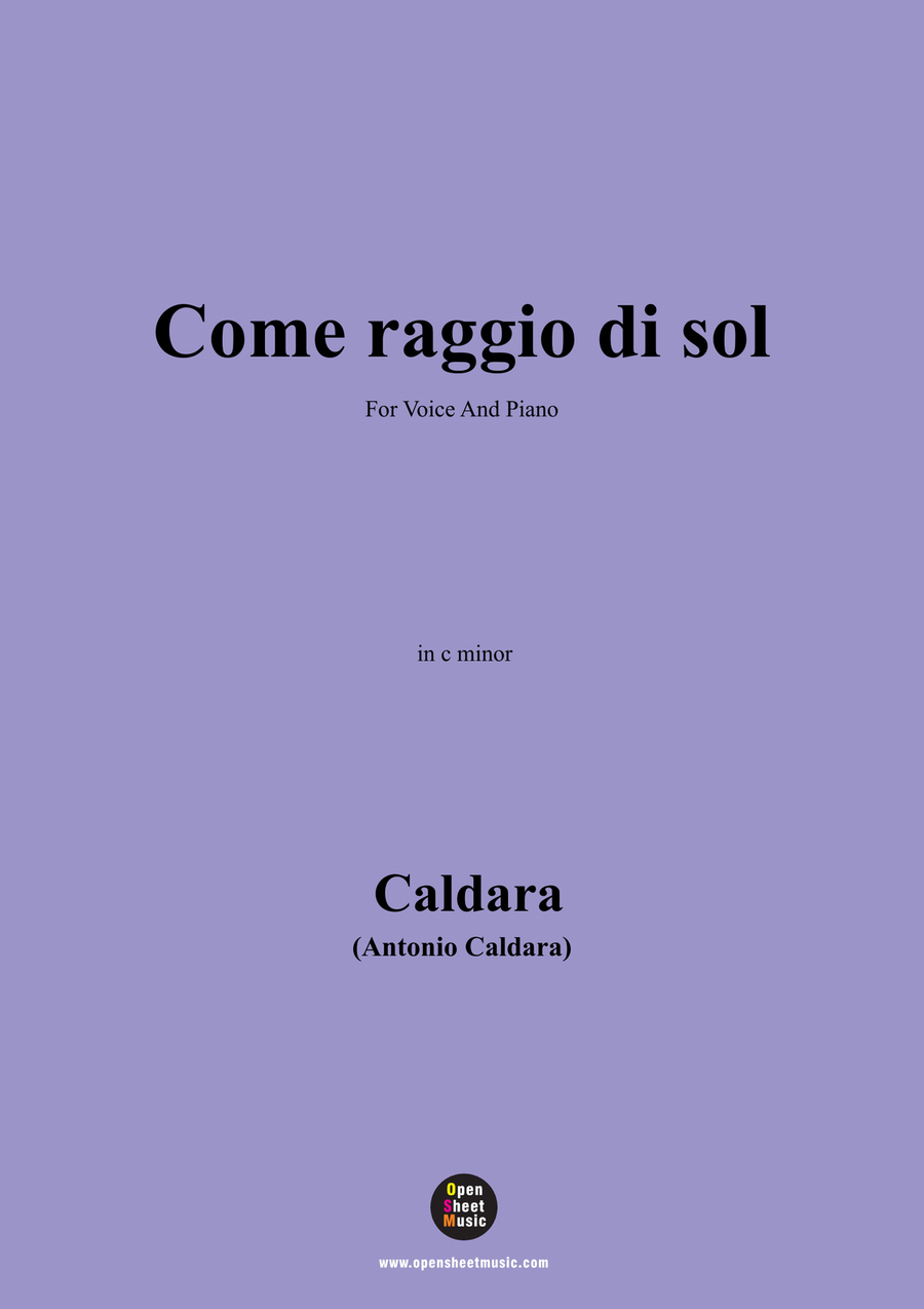 Caldara-Come raggio di sol,in c minor Piano, Vocal scores gallery preview page 1