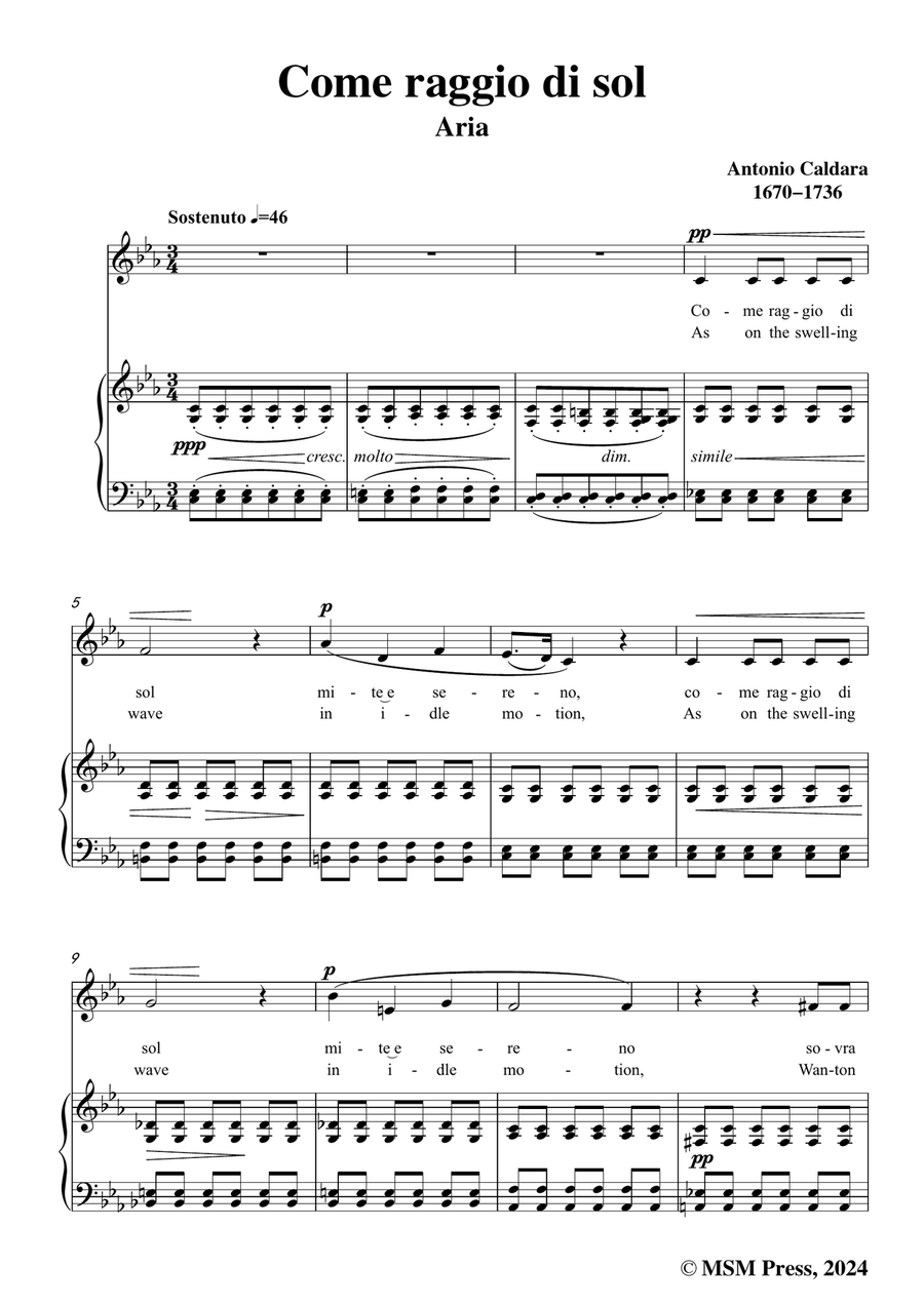 Caldara-Come raggio di sol,in c minor Piano, Vocal scores gallery preview page 3