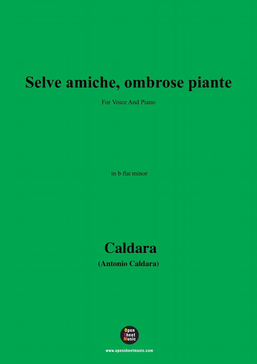 Caldara-Selve amiche,ombrose piante,in b flat minor Piano, Vocal scores gallery preview page 1