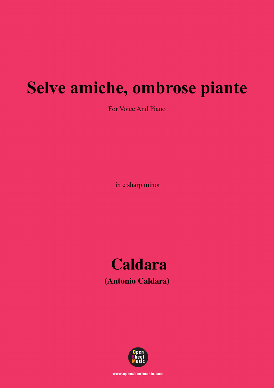Caldara-Selve amiche,ombrose piante,in c sharp minor Piano, Vocal scores gallery preview page 1