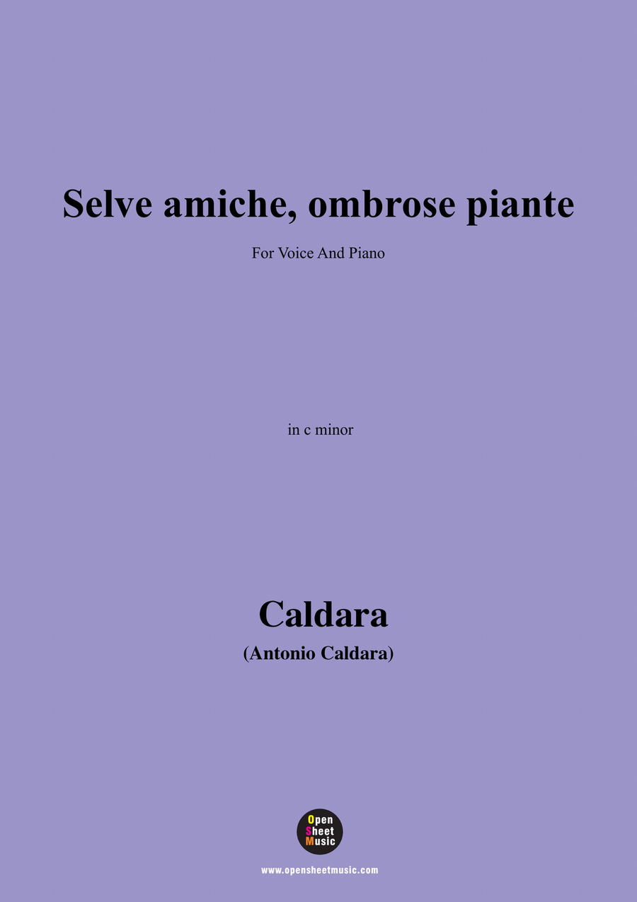 Caldara-Selve amiche,ombrose piante,in c minor Piano, Vocal scores gallery preview page 1