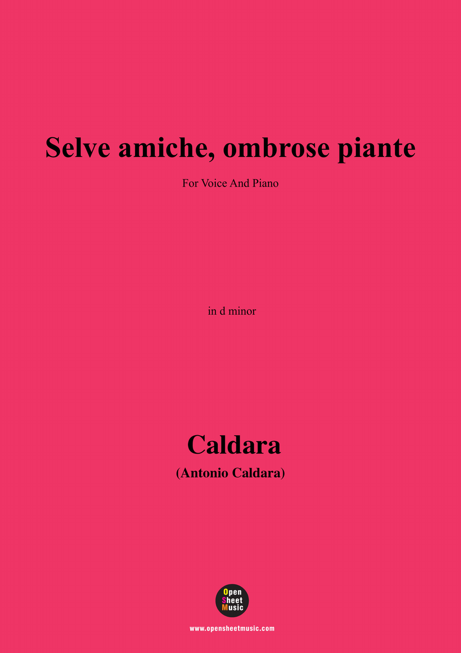 Caldara-Selve amiche,in d minor Piano, Vocal scores gallery preview page 1