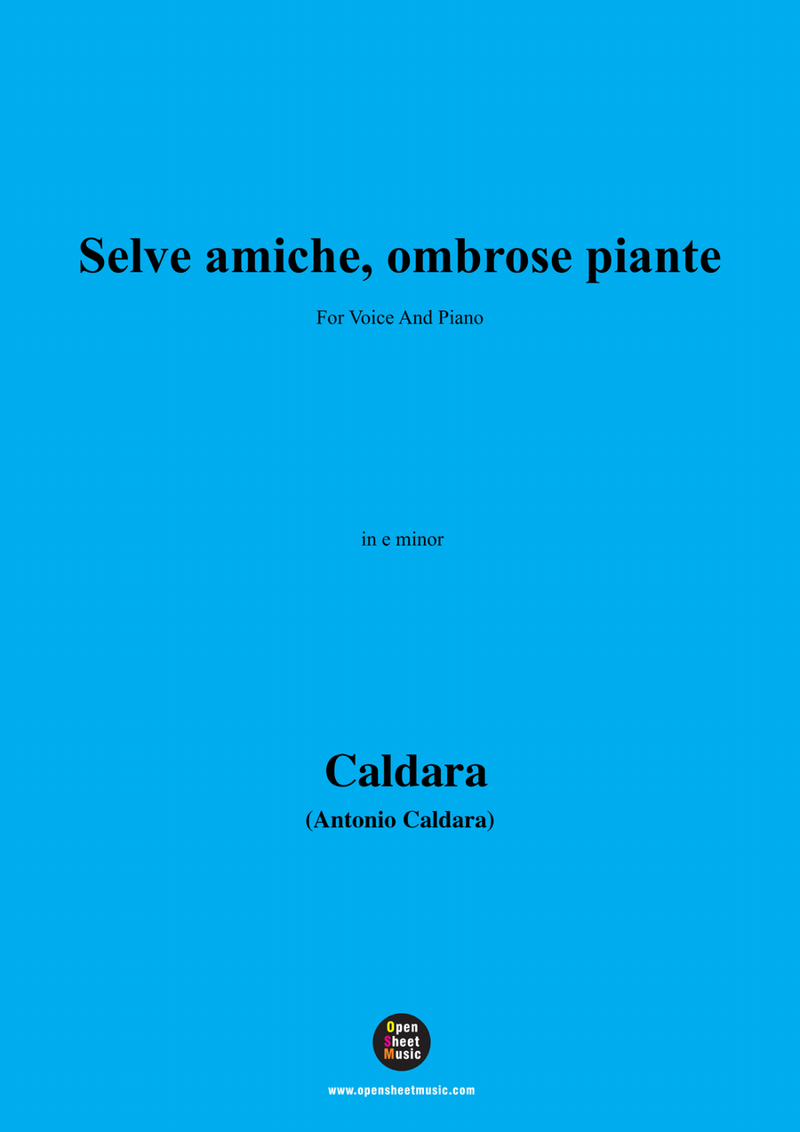 Caldara-Selve amiche,in e minor Piano, Vocal scores gallery preview page 1
