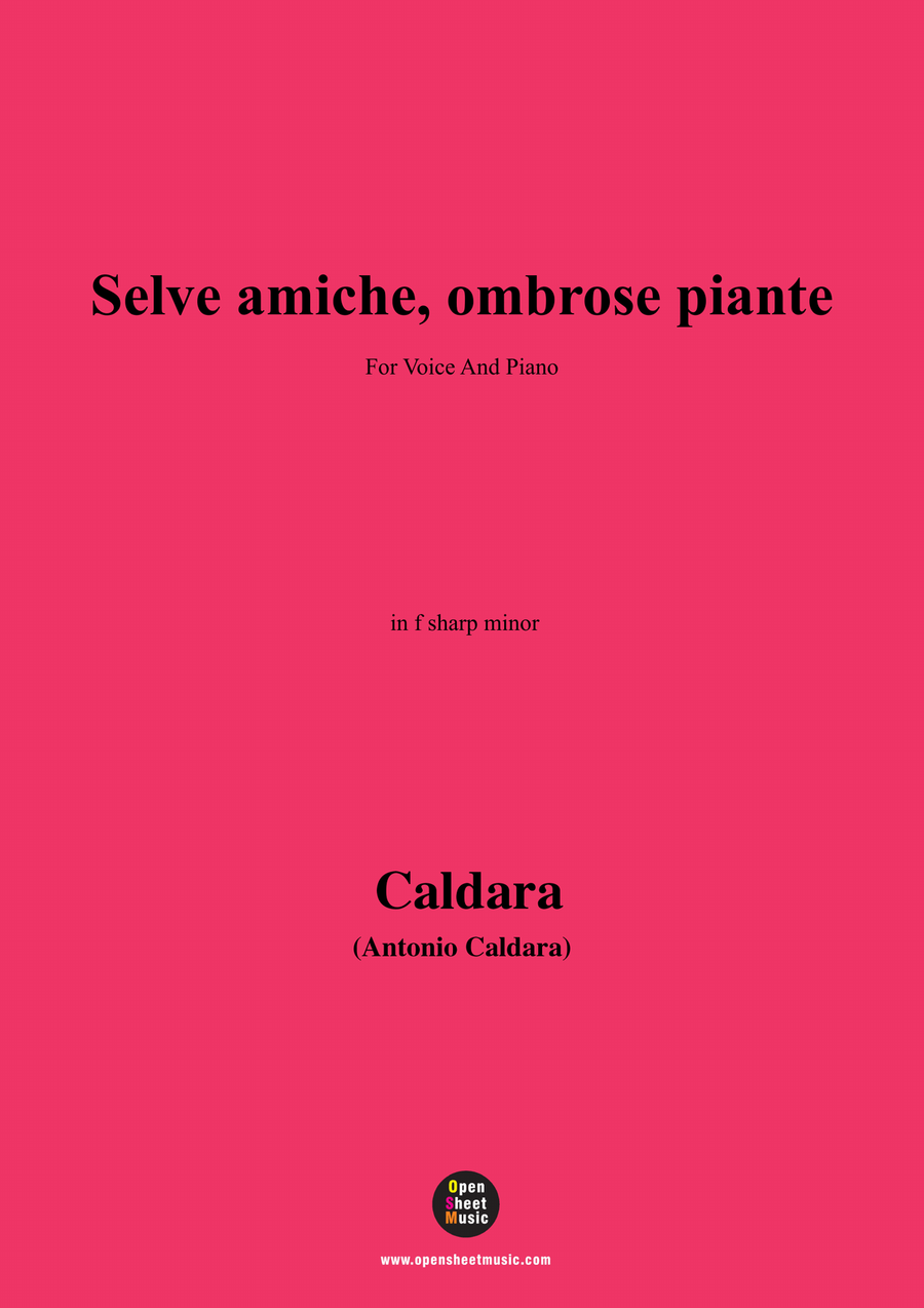 Caldara-Selve amiche,in f sharp minor Piano, Vocal scores gallery preview page 1