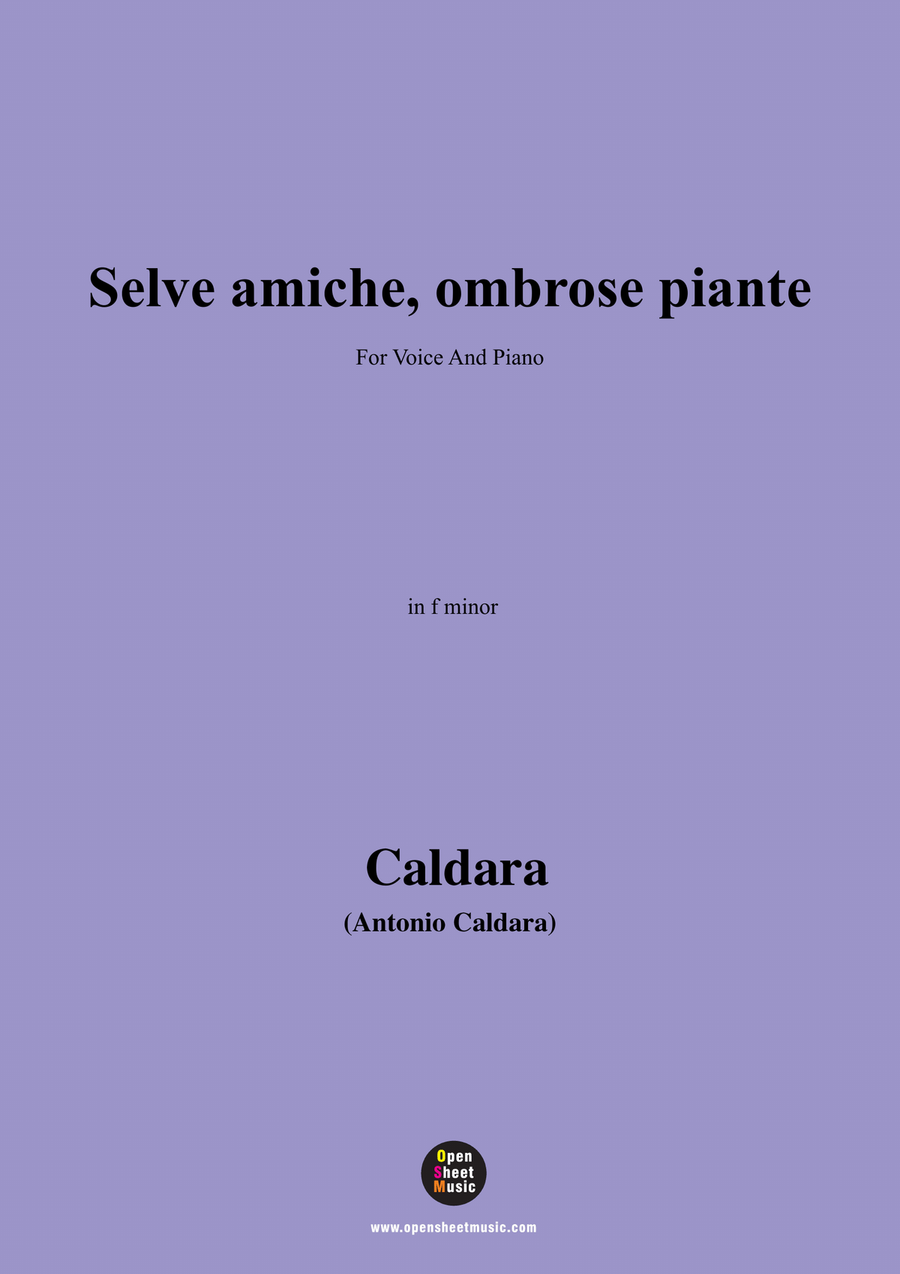 Caldara-Selve amiche,in f minor Piano, Vocal scores gallery preview page 1