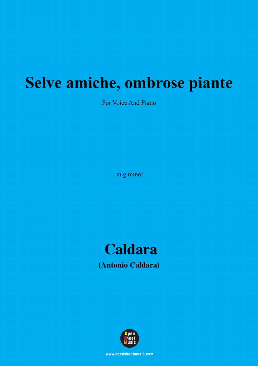 Caldara-Selve amiche,in g minor Piano, Vocal scores gallery preview page 1