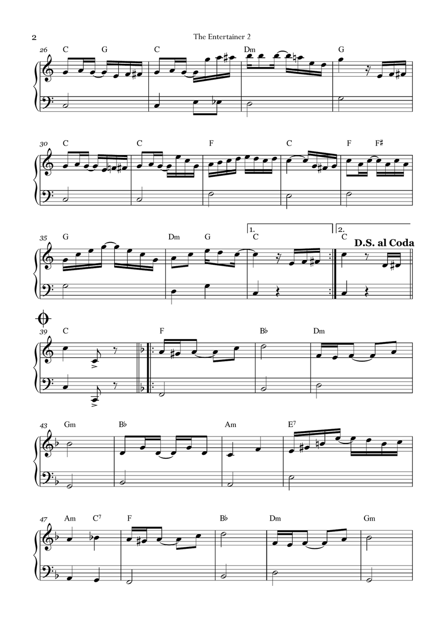 The Entertainer The Entertainer Easy Piano scores gallery preview page 2