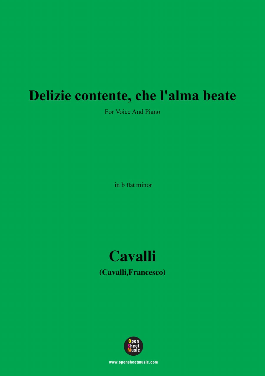 Cavalli-Delizie contente,in b flat minor Piano, Vocal scores gallery preview page 1