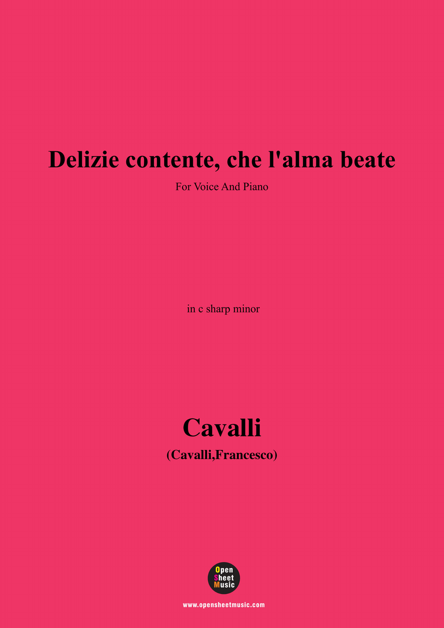 Cavalli-Delizie contente,in c sharp minor Piano, Vocal scores gallery preview page 1