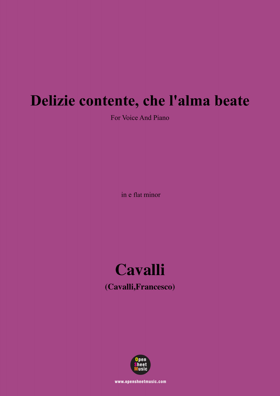 Cavalli-Delizie contente,in e flat minor Piano, Vocal scores gallery preview page 1