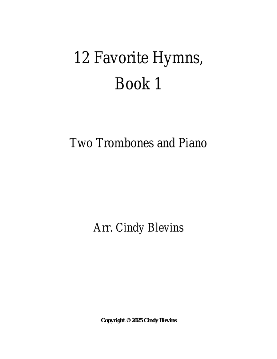 12 Favorite Hymns, Book 1, for Two Trombones and Piano Trombone Duet scores gallery preview page 6