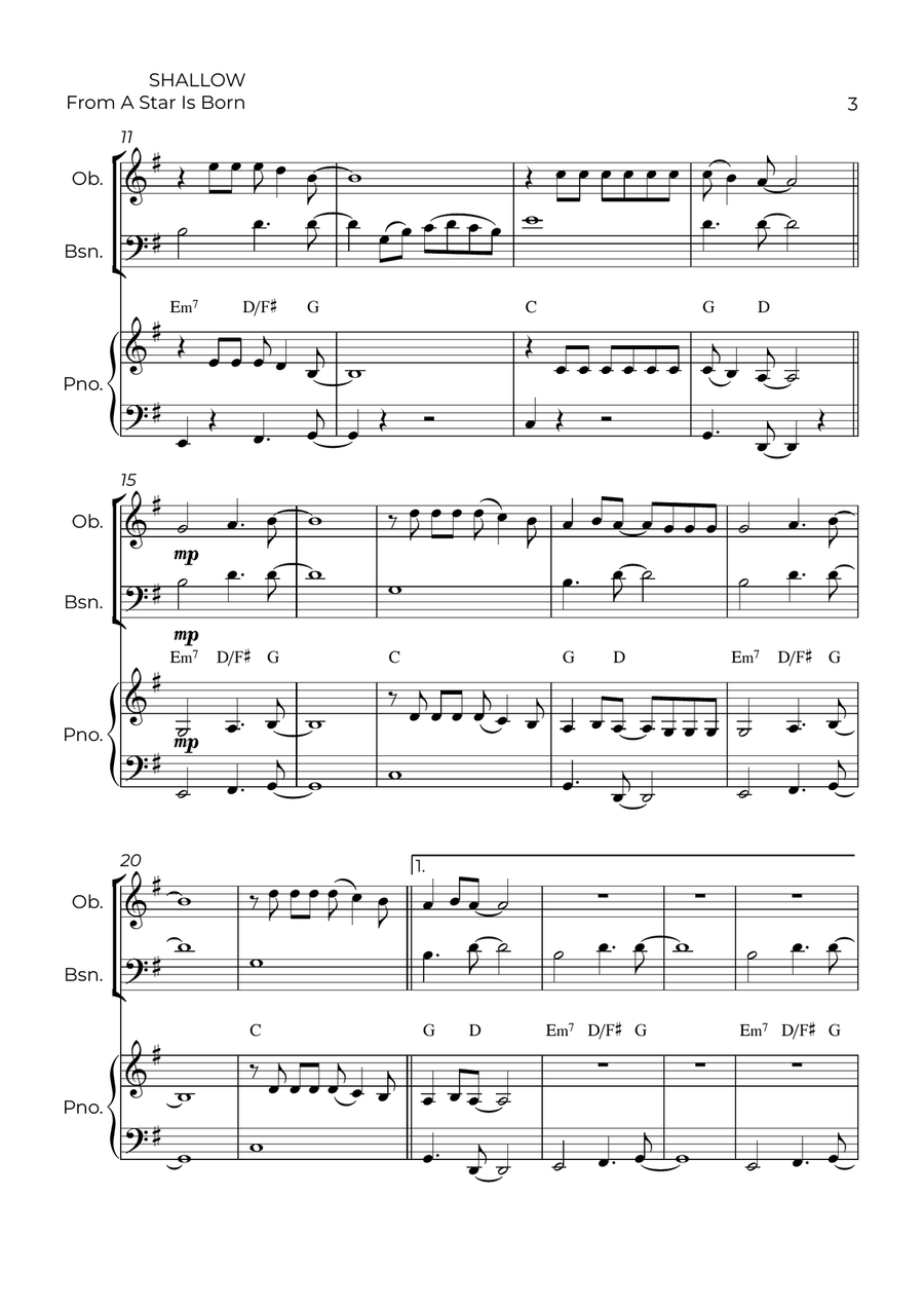 Shallow Shallow Woodwind Duet scores gallery preview page 3