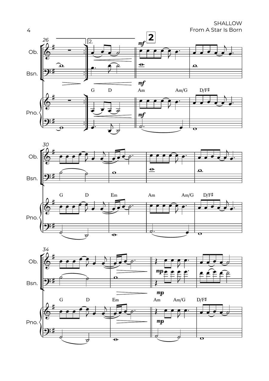 Shallow Shallow Woodwind Duet scores gallery preview page 4