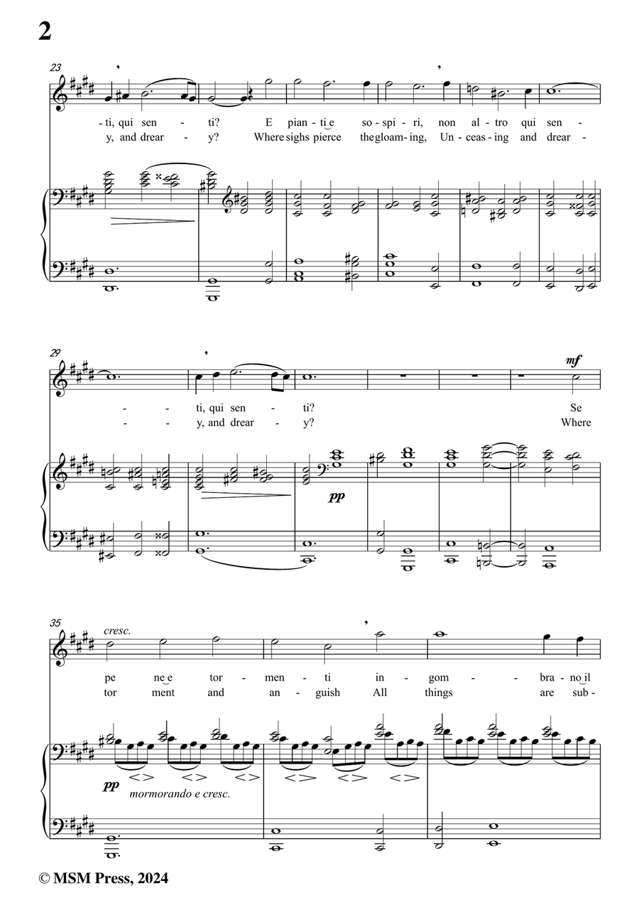 Cesti-E dove taggiri,in c sharp minor Piano, Vocal scores gallery preview page 4