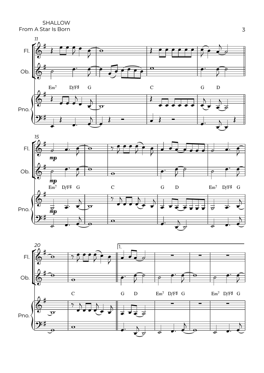 Shallow Shallow Woodwind Duet scores gallery preview page 3