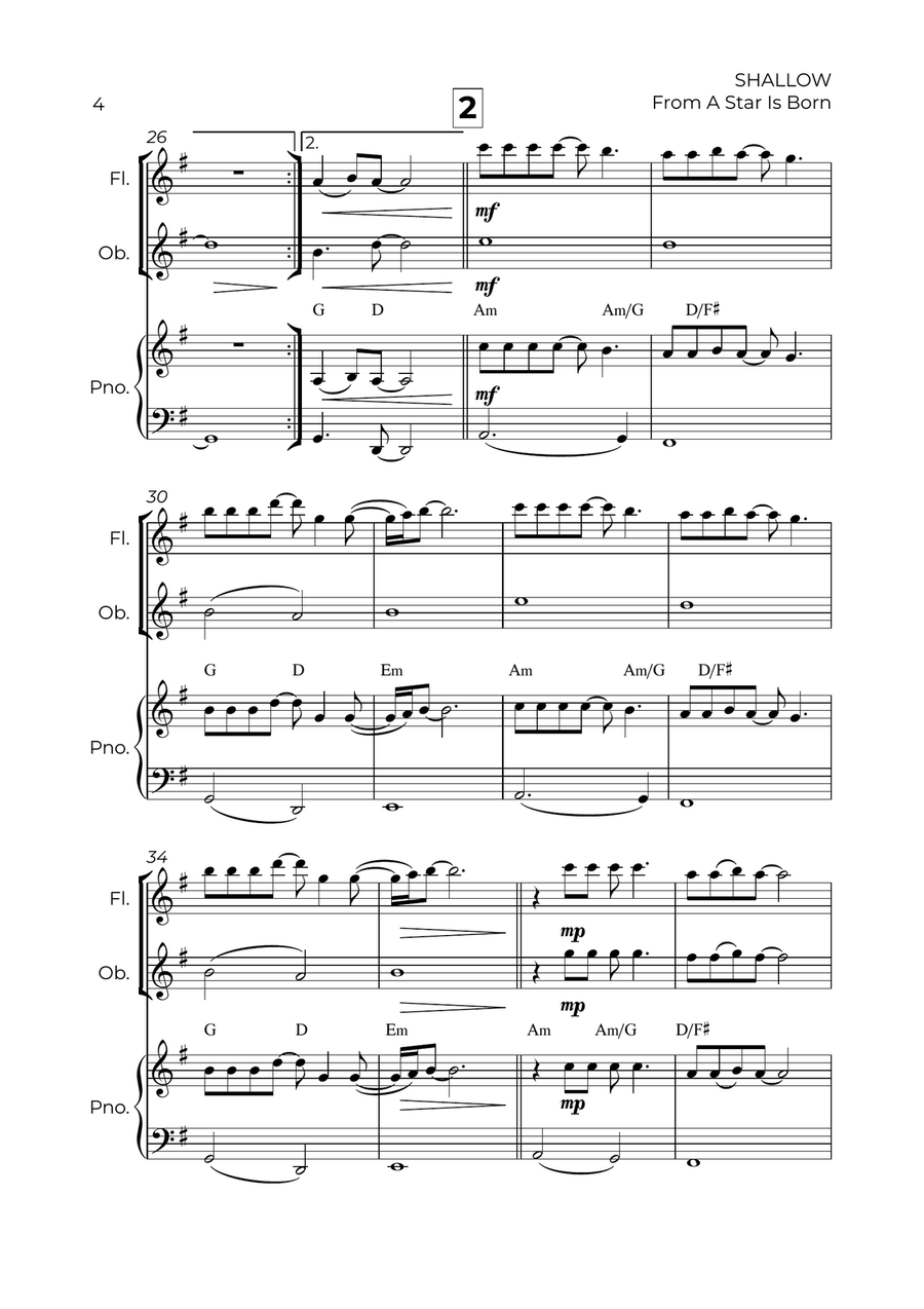 Shallow Shallow Woodwind Duet scores gallery preview page 4