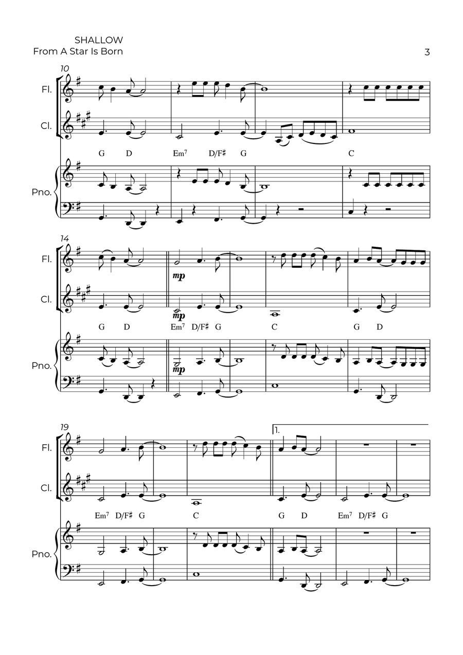 Shallow Shallow Woodwind Duet scores gallery preview page 3