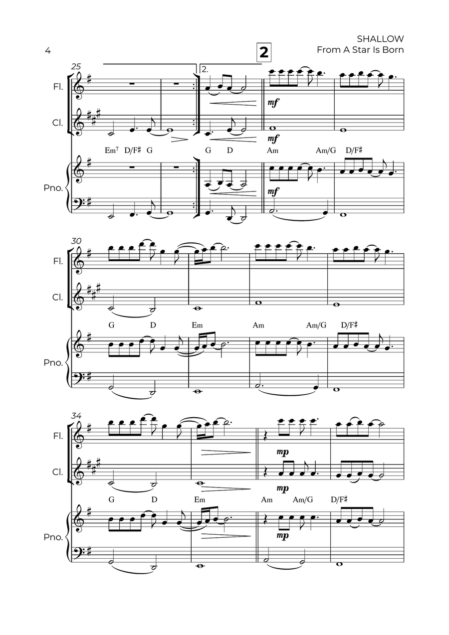 Shallow Shallow Woodwind Duet scores gallery preview page 4