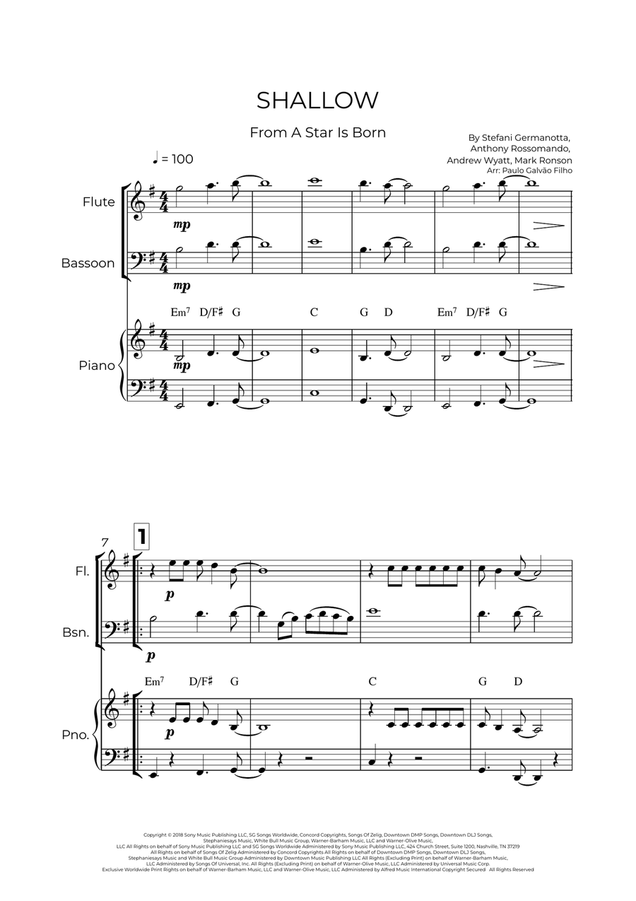Shallow Shallow Woodwind Duet scores gallery preview page 2