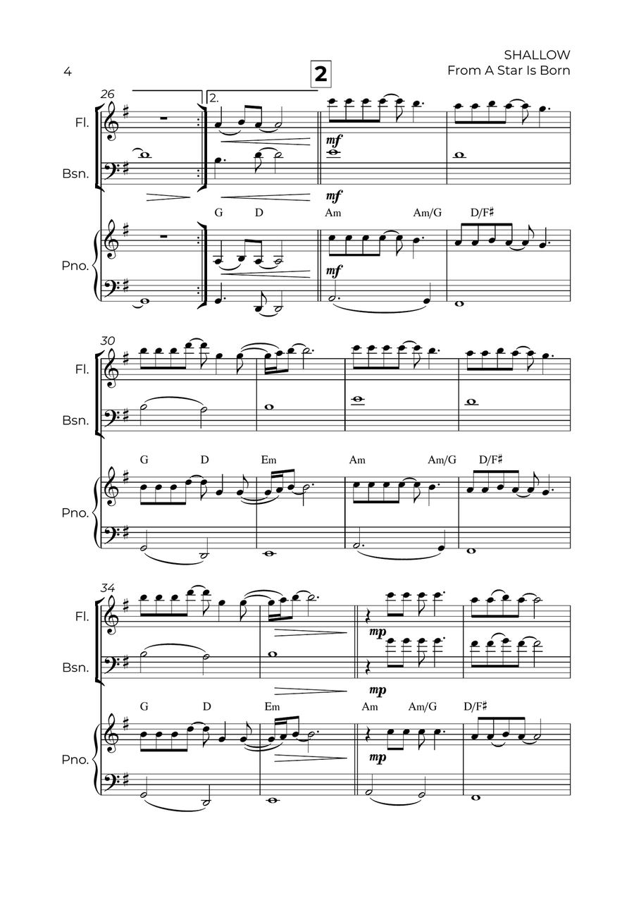 Shallow Shallow Woodwind Duet scores gallery preview page 4