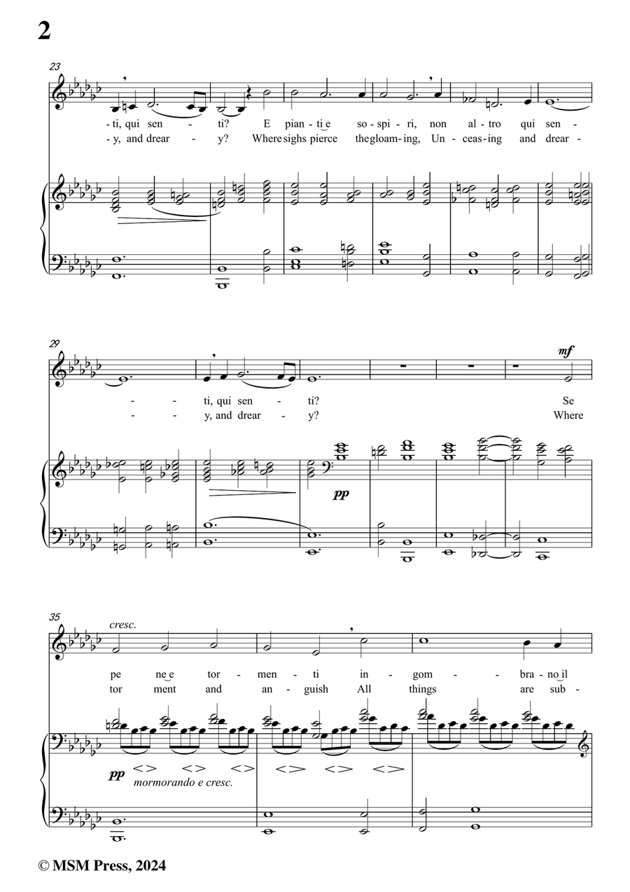 Cesti-E dove taggiri,in e flat minor Piano, Vocal scores gallery preview page 4
