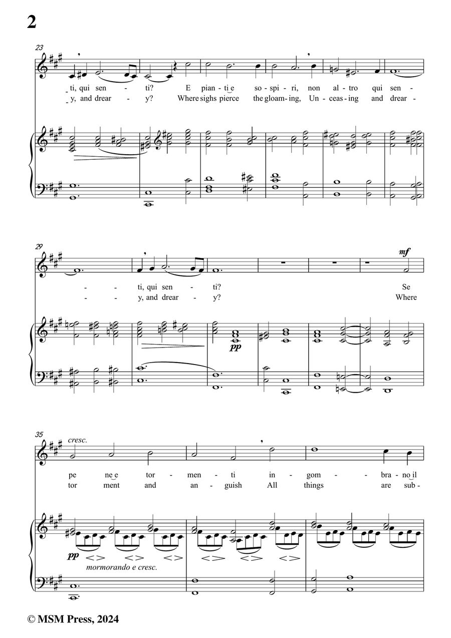 Cesti-E dove taggiri,in f sharp minor Piano, Vocal scores gallery preview page 4