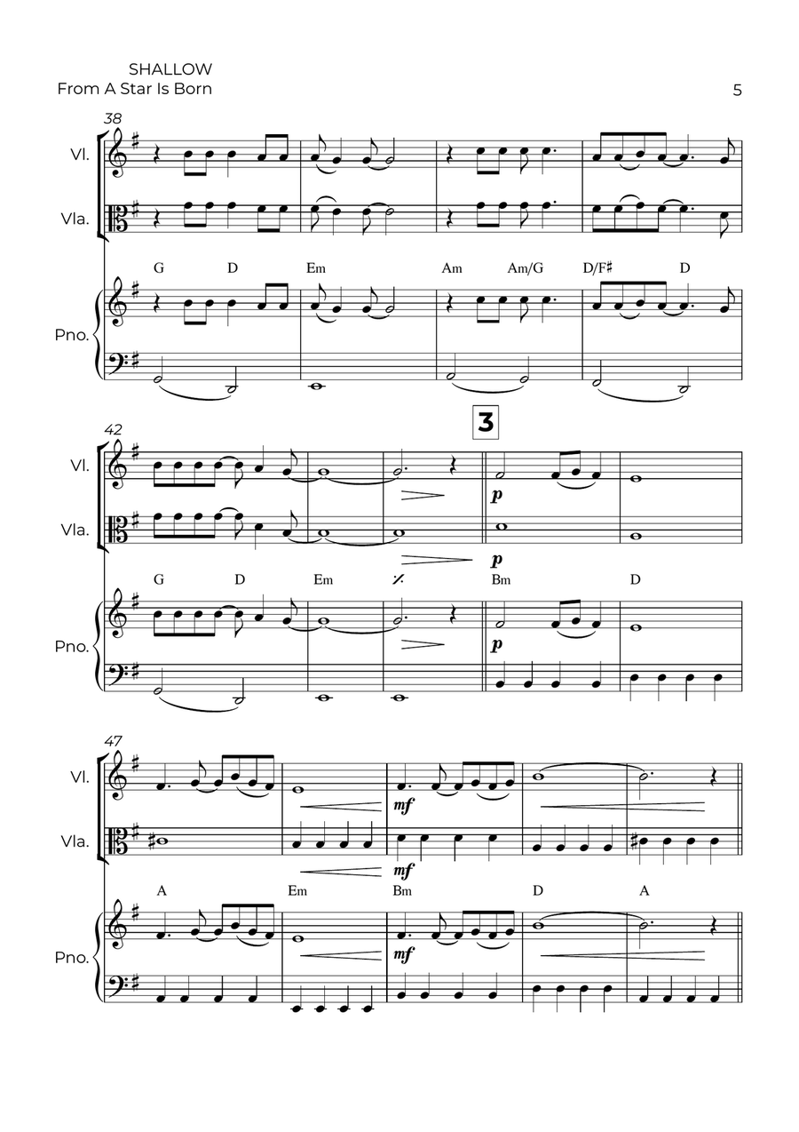 Shallow Shallow String Duet scores gallery preview page 5
