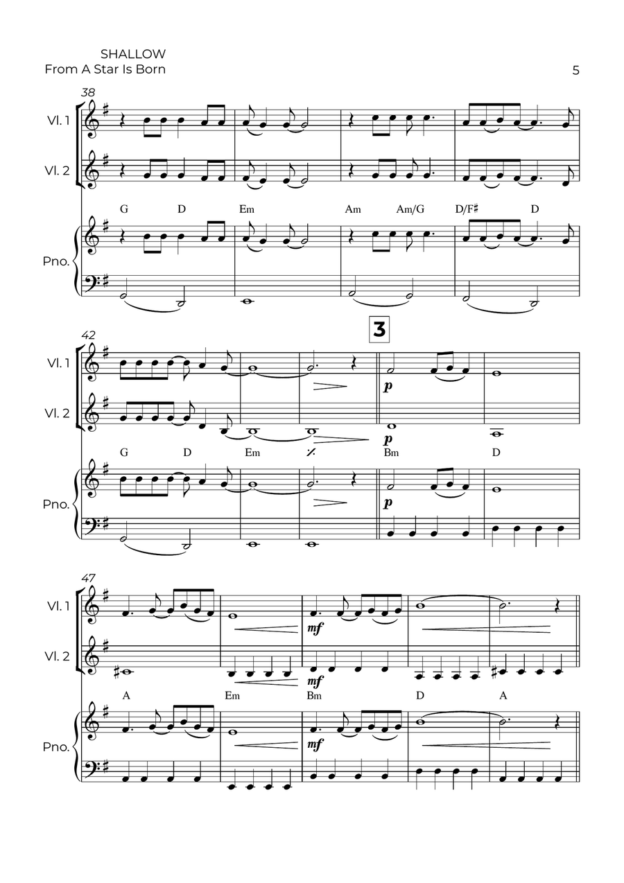 Shallow Shallow String Duet scores gallery preview page 5