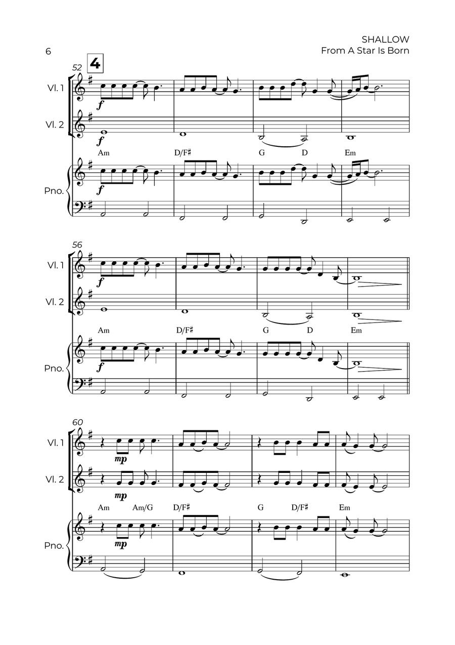 Shallow Shallow String Duet scores gallery preview page 6