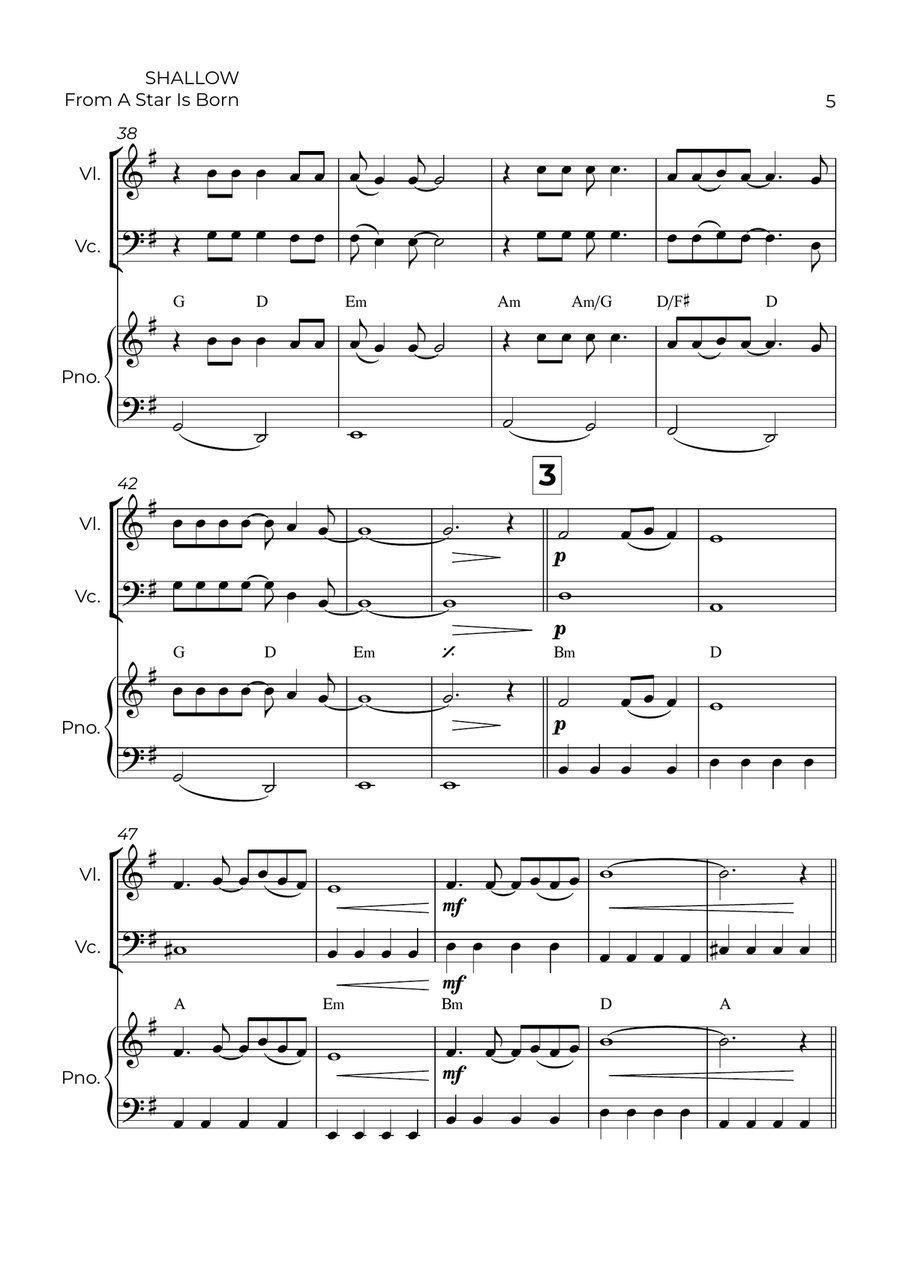 Shallow Shallow Piano Trio scores gallery preview page 5