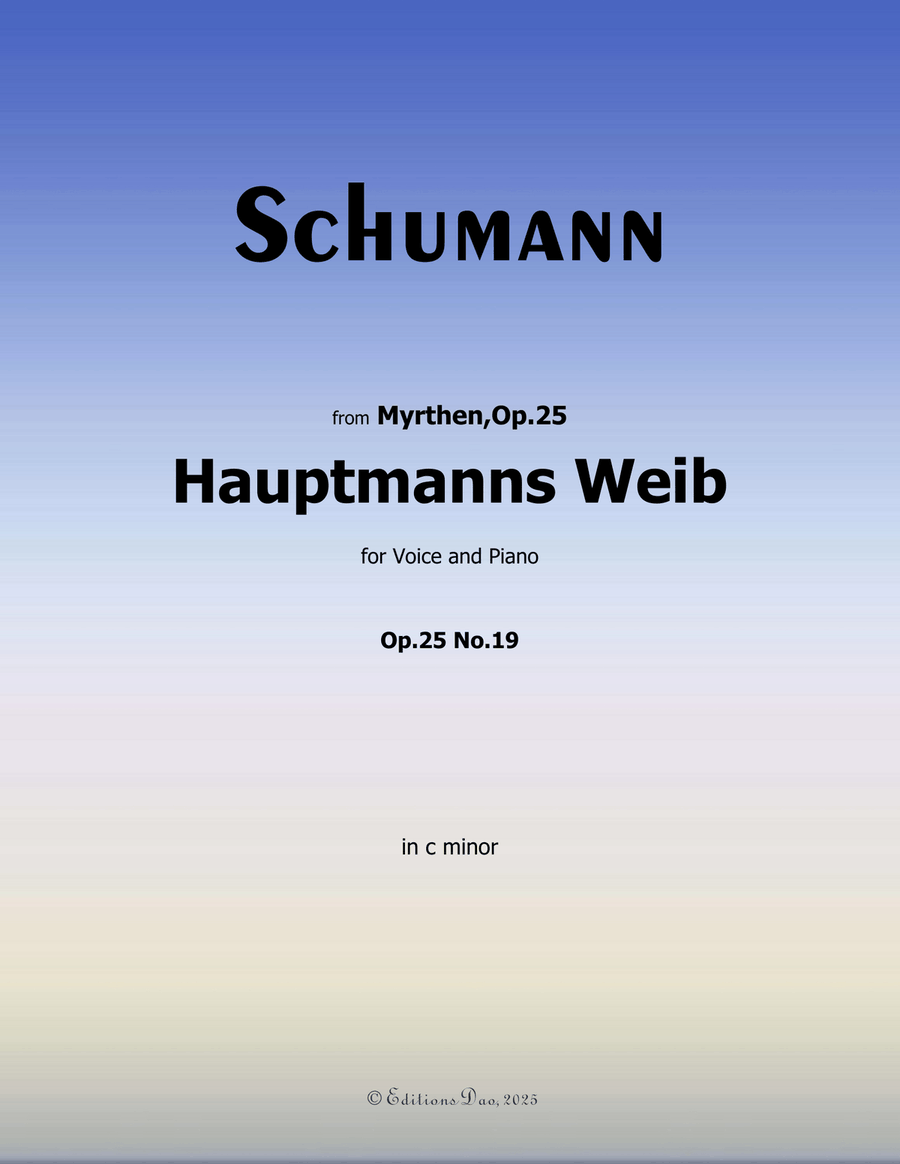 Hauptmanng Weib, by Schumann, Op.25 No.19, in c minor Piano, Vocal scores gallery preview page 1