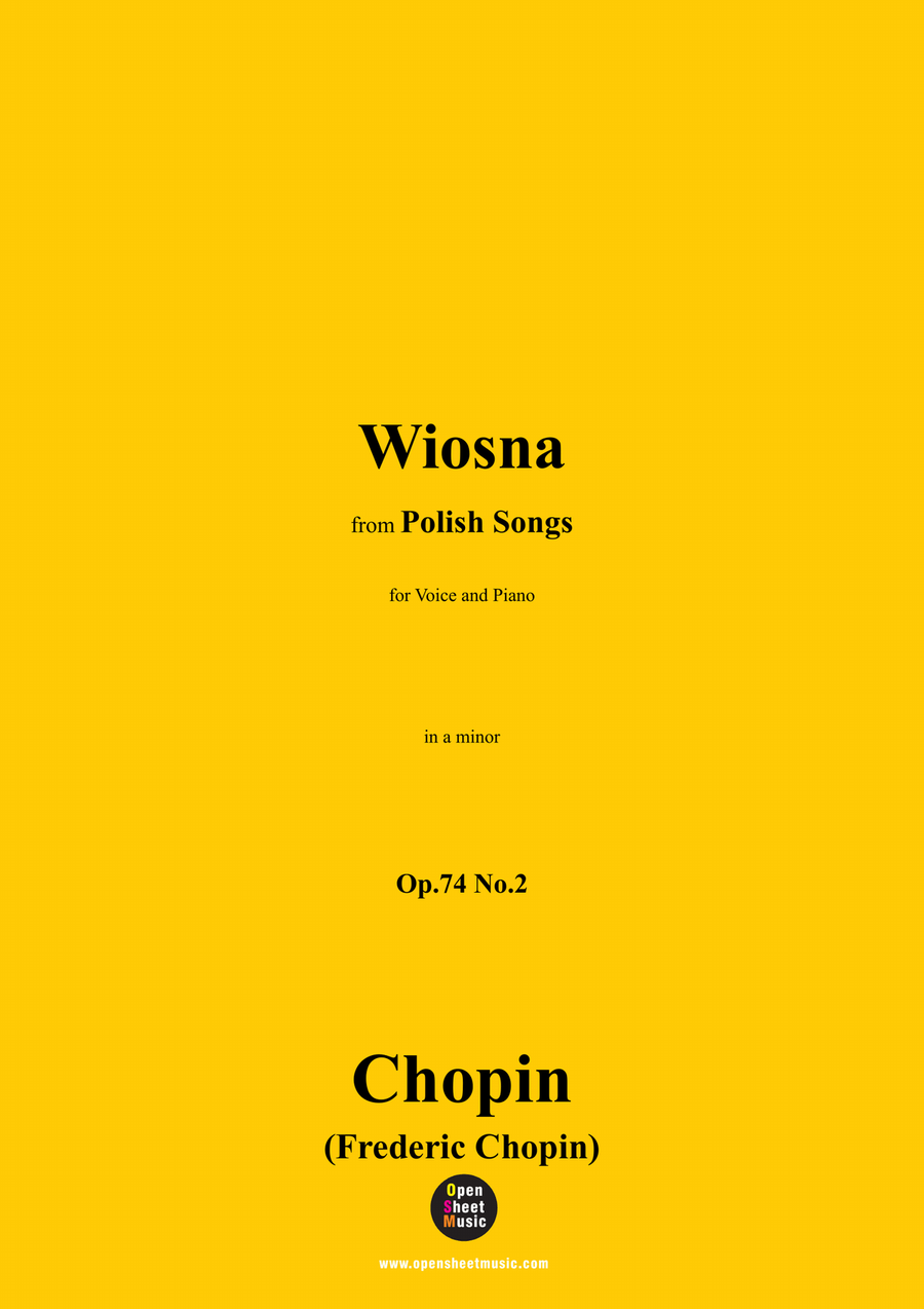 Chopin-Wiosna(Der Frühling),in a minor Piano, Vocal scores gallery preview page 1