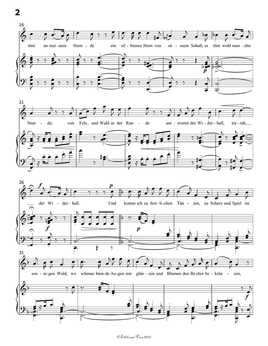 Der Knabe mit dem Wunderhorn, by Schumann, Op.30 No.1, in C Major Piano, Vocal scores gallery preview page 4