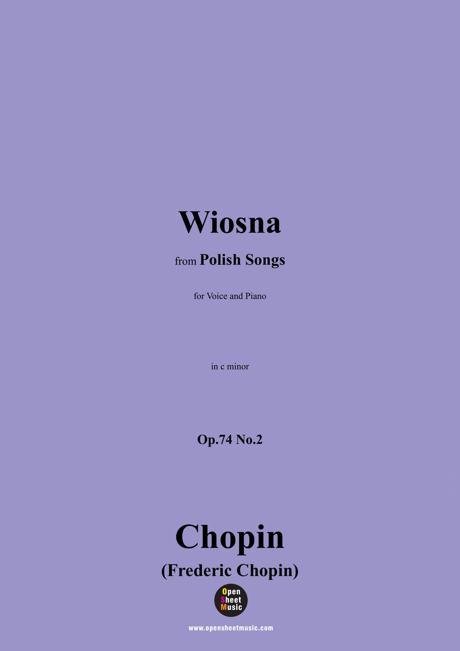 Chopin-Wiosna(Der Frühling),in c minor Piano, Vocal scores gallery preview page 1