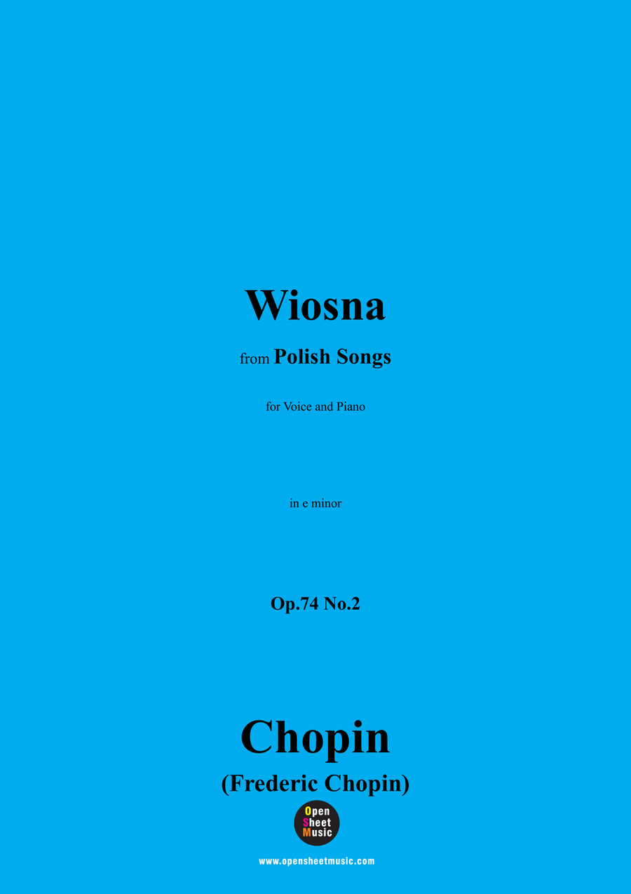 Chopin-Wiosna(Der Frühling),in e minor Piano, Vocal scores gallery preview page 1