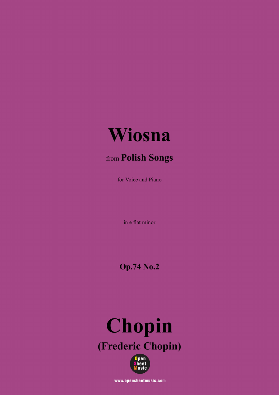 Chopin-Wiosna(Der Frühling),in e flat minor Piano, Vocal scores gallery preview page 1