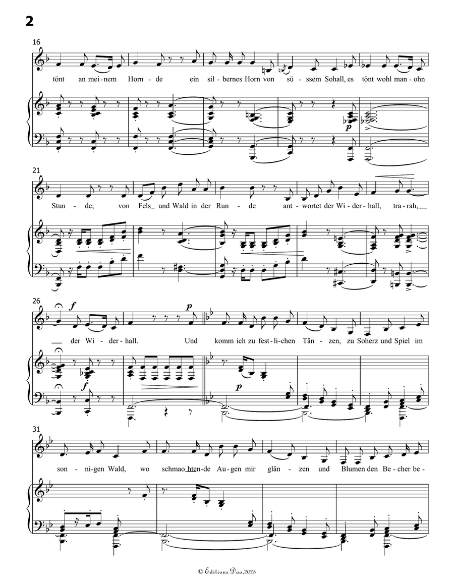 Der Knabe mit dem Wunderhorn, by Schumann, Op.30 No.1, in F Major Piano, Vocal scores gallery preview page 4