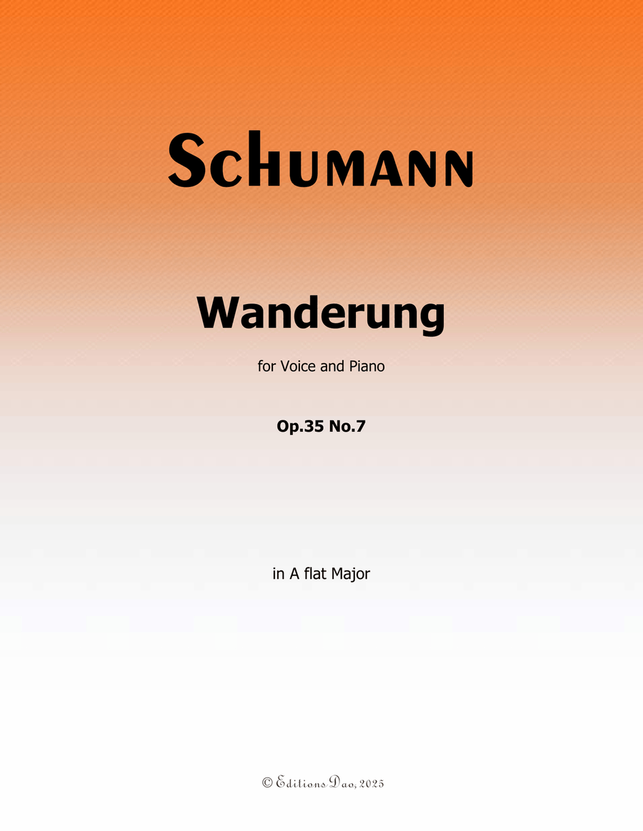 Wanderung, by Schumann, Op.35 No.7, in A flat Major Piano, Vocal scores gallery preview page 1