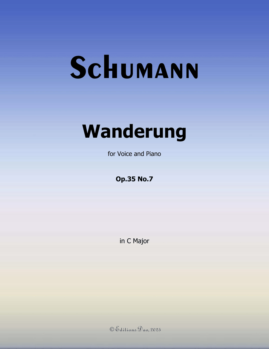 Wanderung, by Schumann, Op.35 No.7, in C Major Piano, Vocal scores gallery preview page 1