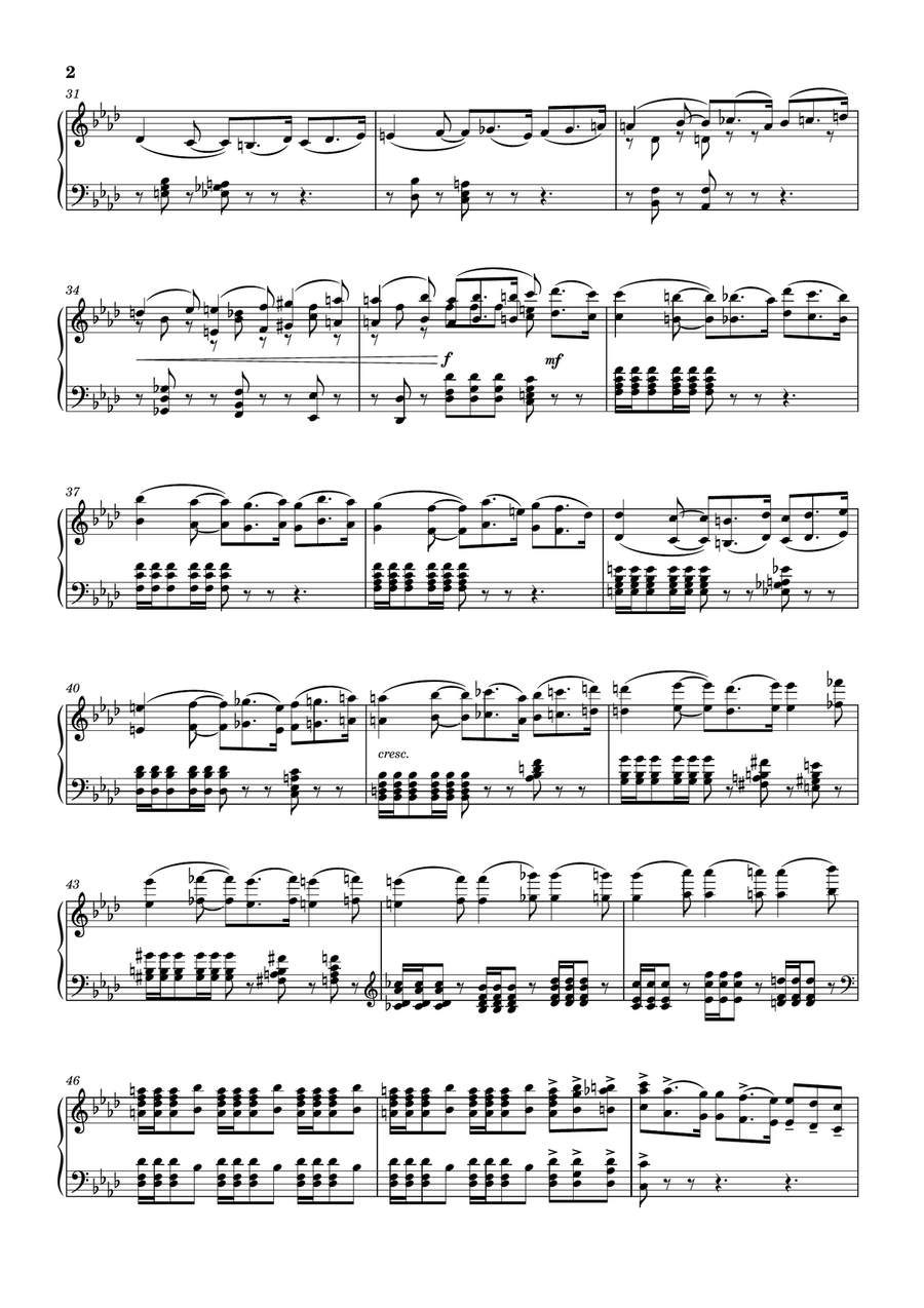 Tchaikovsky‬ - Symphony No. 4, Movement I, for piano Piano Solo scores gallery preview page 2