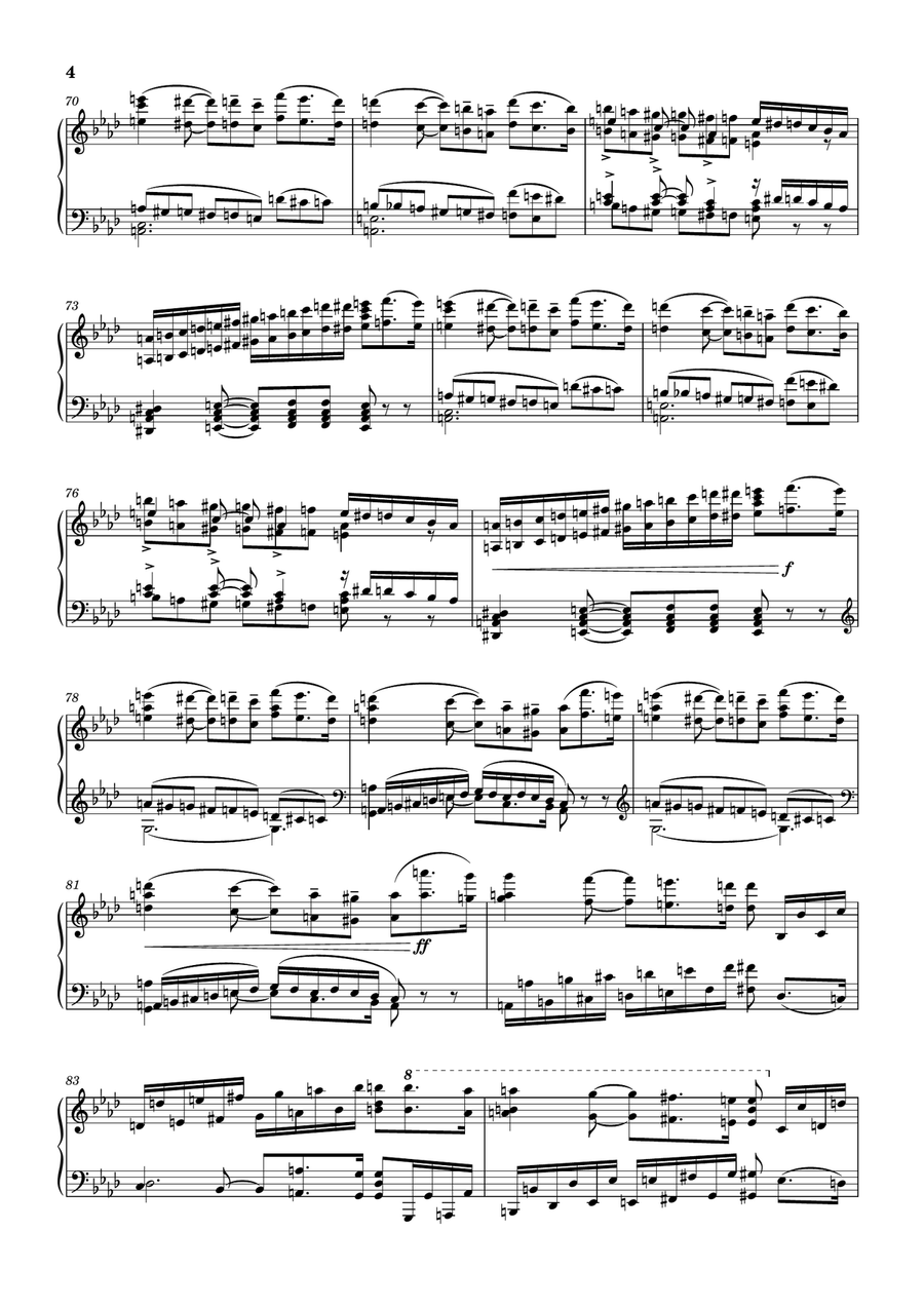 Tchaikovsky‬ - Symphony No. 4, Movement I, for piano Piano Solo scores gallery preview page 4