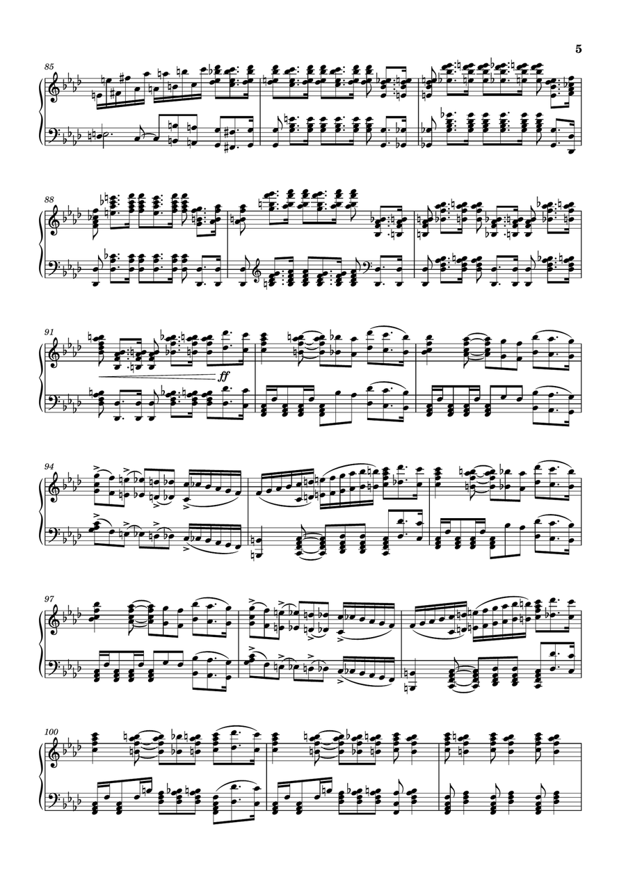 Tchaikovsky‬ - Symphony No. 4, Movement I, for piano Piano Solo scores gallery preview page 5