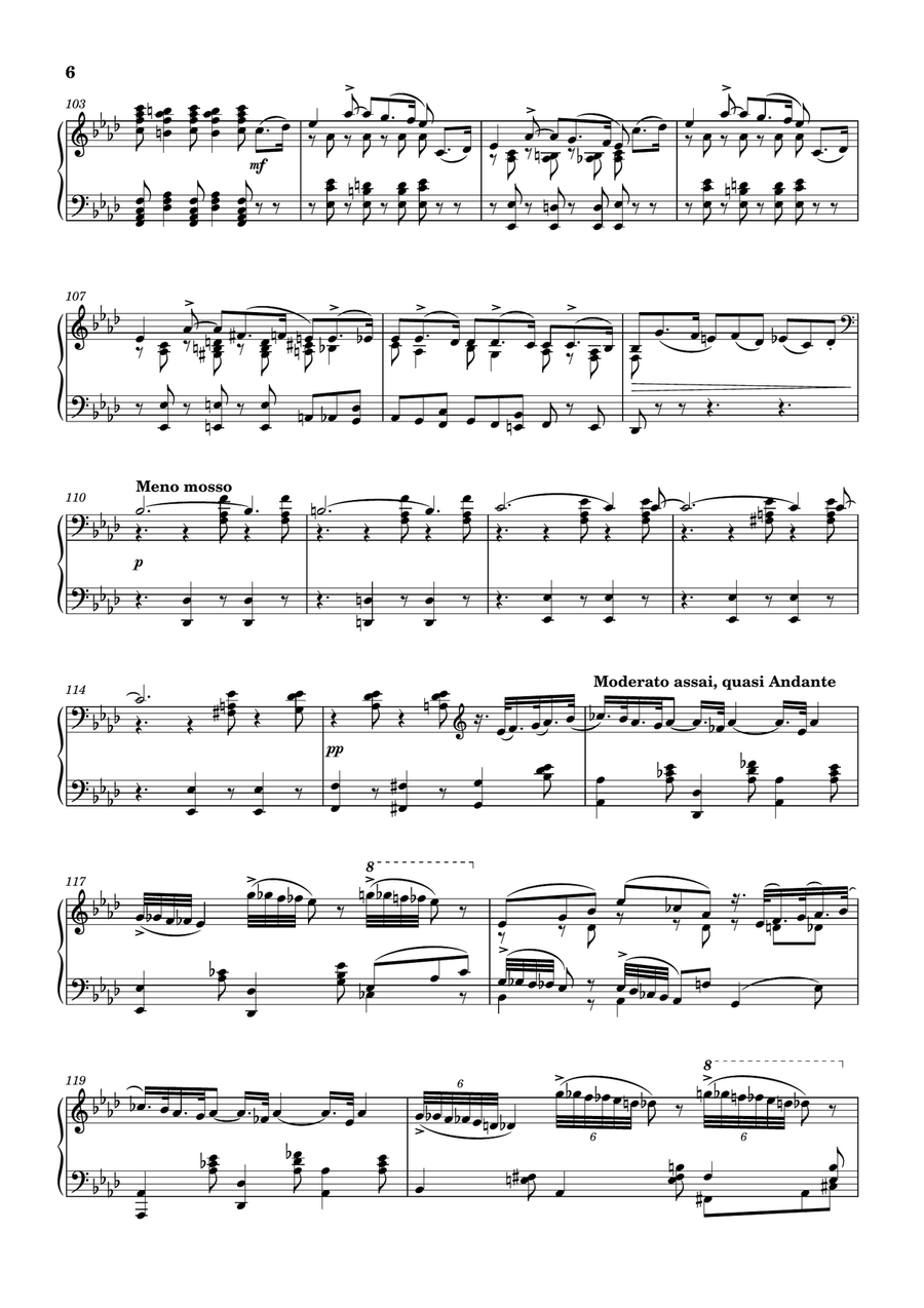 Tchaikovsky‬ - Symphony No. 4, Movement I, for piano Piano Solo scores gallery preview page 6