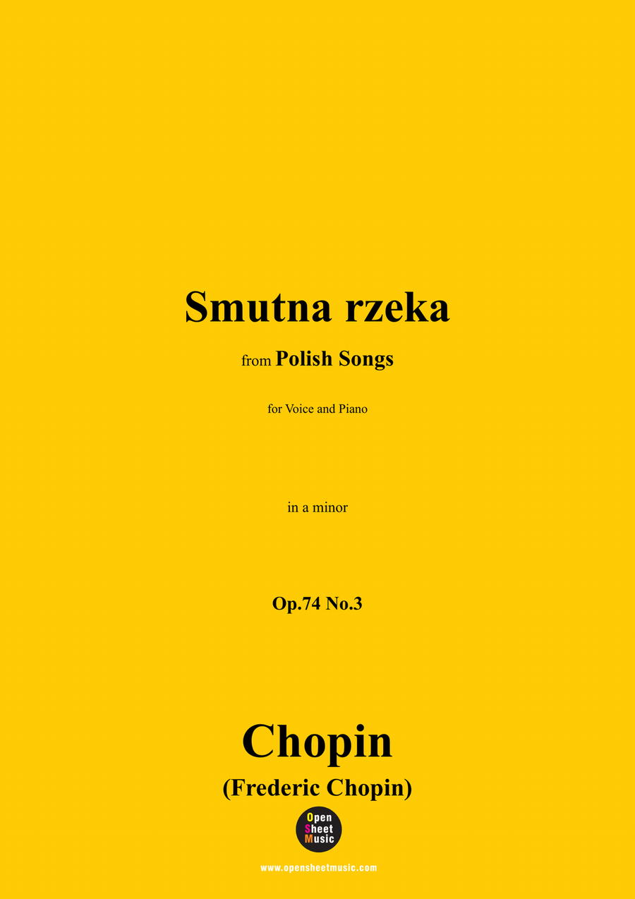 Chopin-Smutna rzeka,in a minor Piano, Vocal scores gallery preview page 1