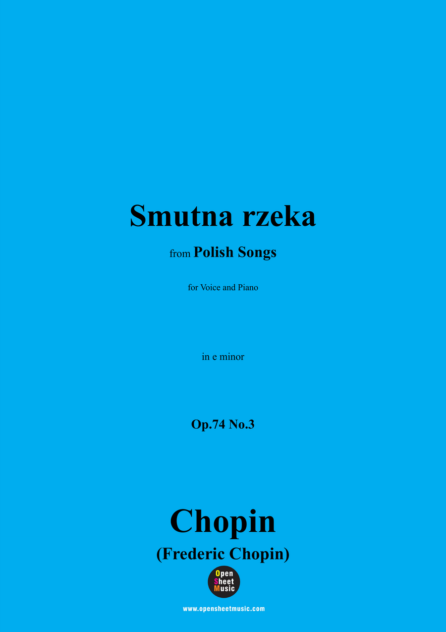Chopin-Smutna rzeka,in e minor Piano, Vocal scores gallery preview page 1
