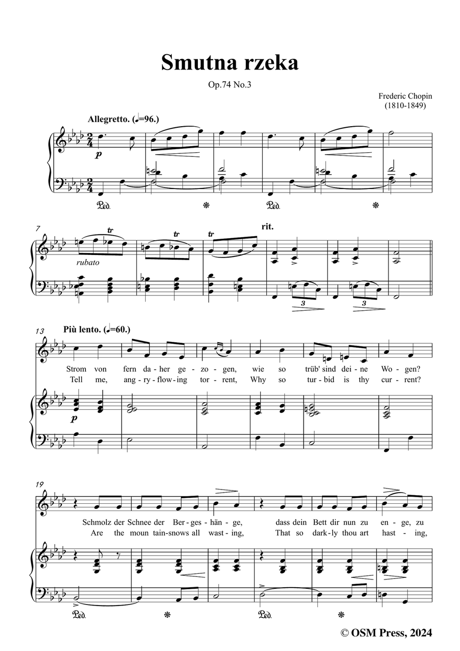 Chopin-Smutna rzeka,in f minor Piano, Vocal scores gallery preview page 3