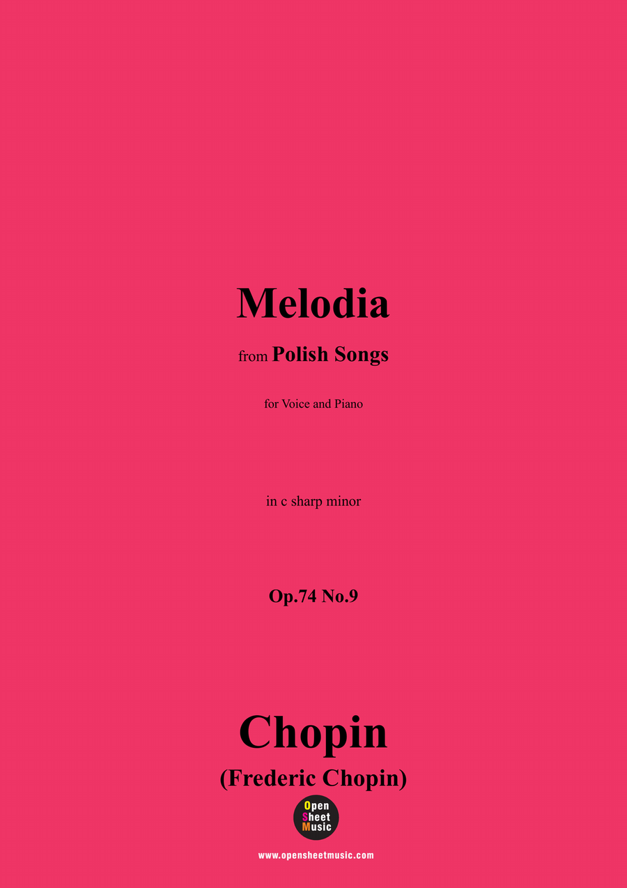 Chopin-Melodia,in c sharp minor Piano, Vocal scores gallery preview page 1