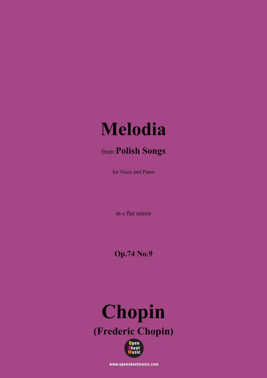 Chopin-Melodia,in e flat minor Piano, Vocal scores gallery preview page 1